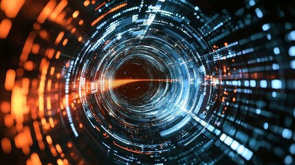Obraz premium Immerse yourself in the enchanting world of an abstract digital tunnel.