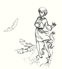 Watercolor illustration of the difficulties the path of human life