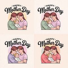 Mother's day special mom's loves rock's t-shirt design template.