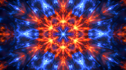 Fiery Blue Fractal Art: Abstract Design