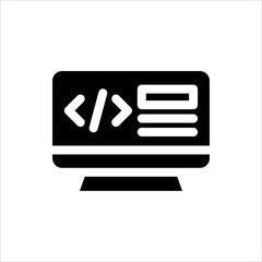 Web Development Glyph Icon. Simple vector illustration On White Background