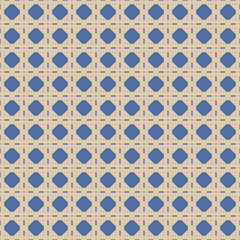 Fototapeta premium Geometric Lattice Pattern with Beige and Blue Accents