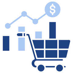 Obraz premium Market Trend Flat Blue Icon