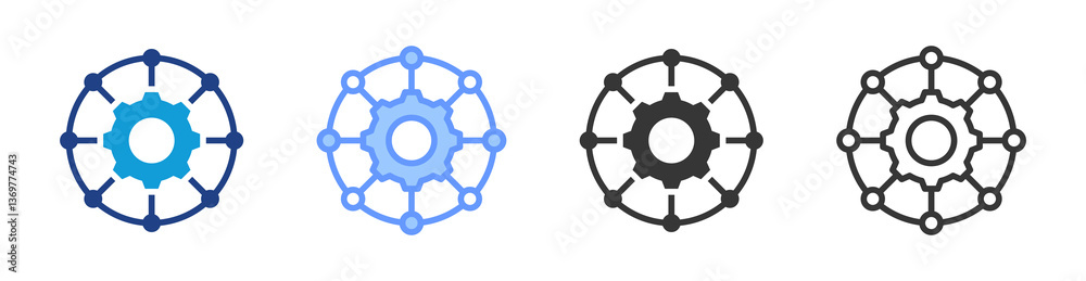 Aufkleber channel management icon set multiple style collection