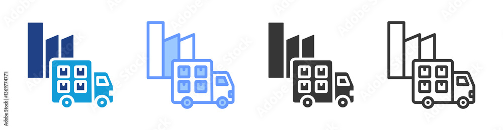 Poster wholesale distribution icon set multiple style collection
