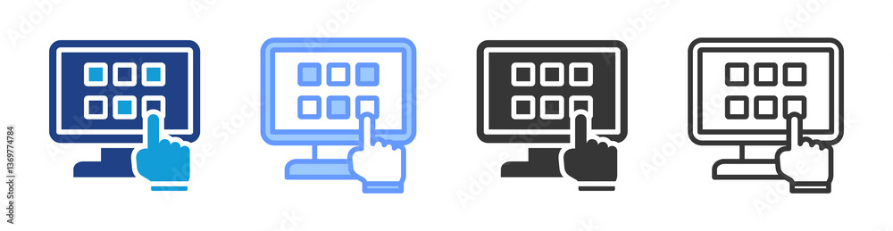 Aufkleber e commerce distribution icon set multiple style collection
