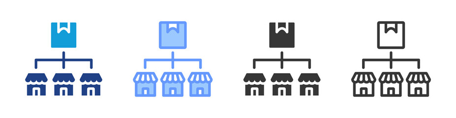 Retail Distribution icon set multiple style collection
