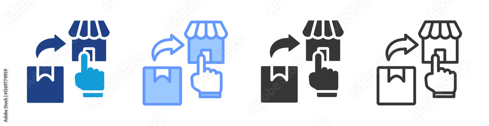 Aufkleber selective distribution icon set multiple style collection