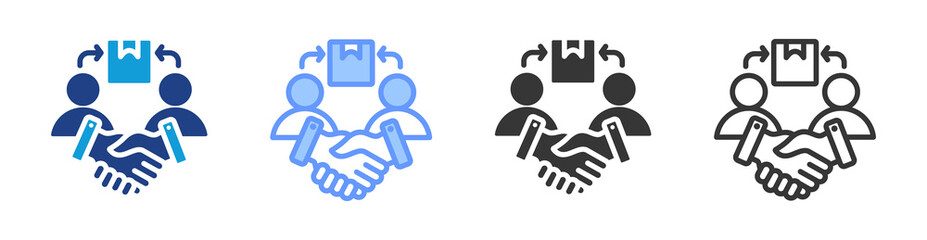 Partner Relationship icon set multiple style collection