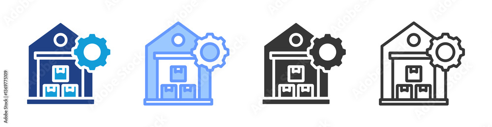 Poster Inventory Management icon set multiple style collection