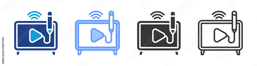 Aufkleber Channel Design icon set multiple style collection