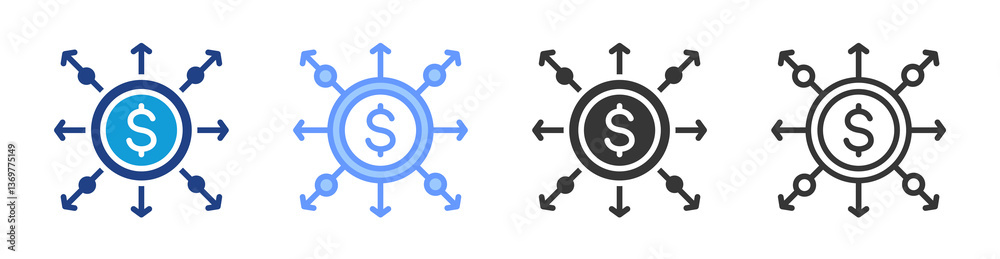 Poster Cost Effective Distribution icon set multiple style collection