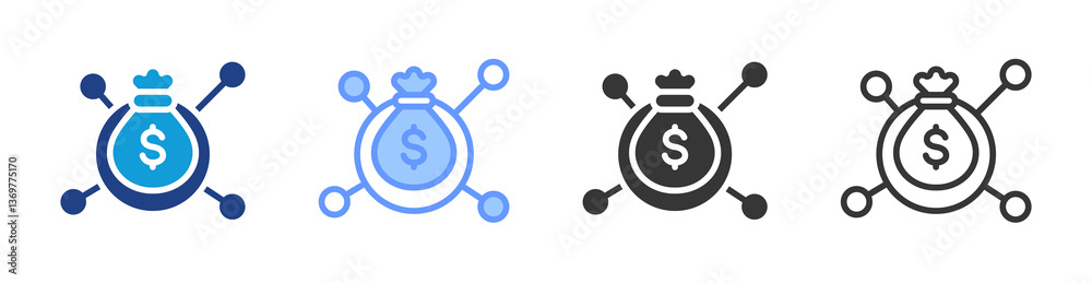 Poster Channel Incentive icon set multiple style collection