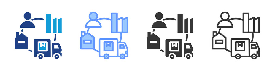 Shipping Logistics icon set multiple style collection
