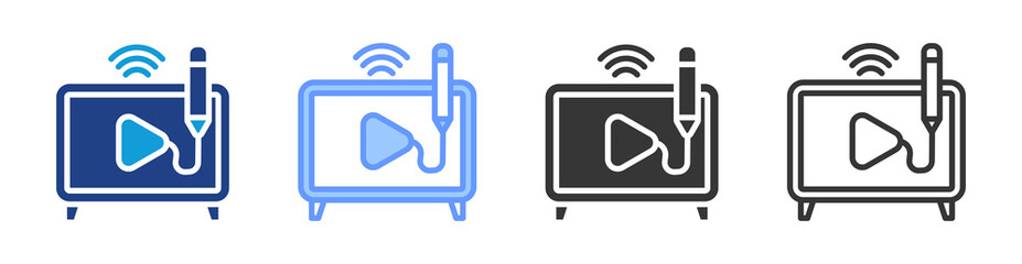 Channel Design icon set multiple style collection