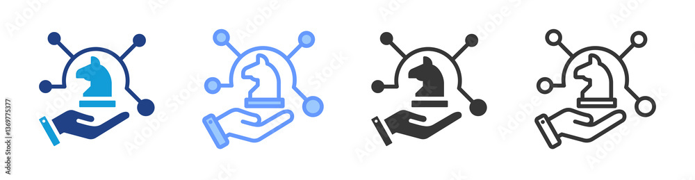 Aufkleber Cross Channel Strategy icon set multiple style collection