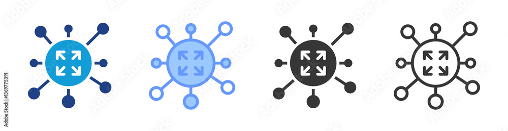 Poster Channel Capacity icon set multiple style collection