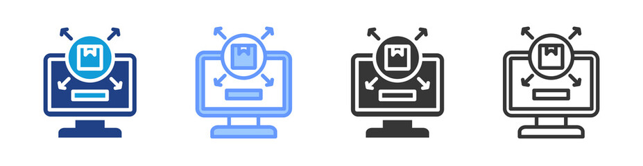 Digital Distribution icon set multiple style collection
