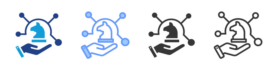 Cross Channel Strategy icon set multiple style collection