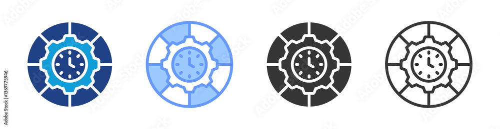 Poster Capacity Planning icon set multiple style collection