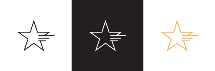 Obraz premium Star Line Icon. Vector illustration. isolated on white and black background. EPS 10