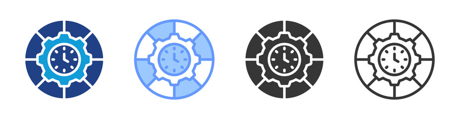 Capacity Planning icon set multiple style collection