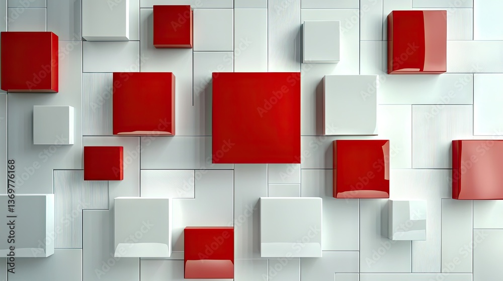 Poster clean modern white geometric background with soft 3d paper textures and overlapping square patterns
