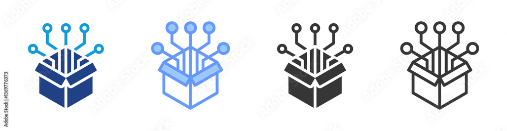 Poster Digital Product Sales icon set multiple style collection