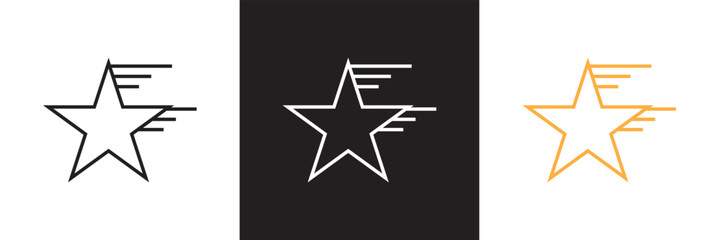 Fototapeta premium Star Line Icon. Vector illustration. isolated on white and black background. EPS 10