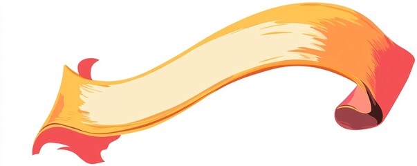 Obraz premium Golden waving ribbon banner with reddish border flapping in the wind