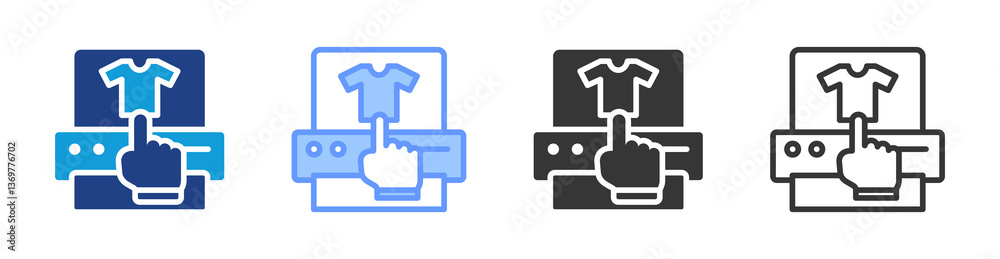 Poster Print On Demand Product icon set multiple style collection