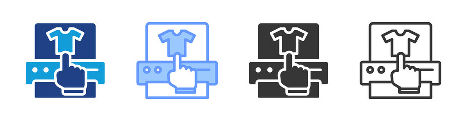 Print On Demand Product icon set multiple style collection