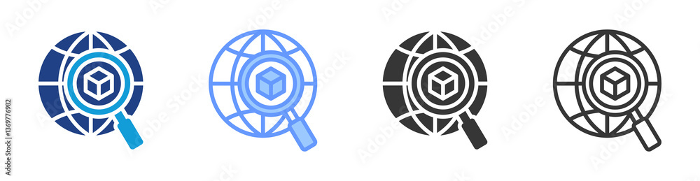 Poster sourcing icon set multiple style collection