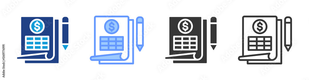 Aufkleber request for quotation icon set multiple style collection