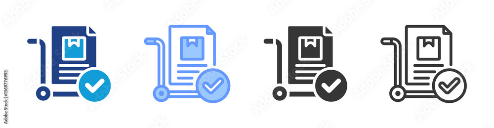 Aufkleber Purchase Order Creation icon set multiple style collection