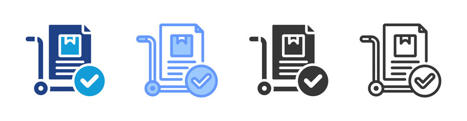 Naklejka premium Purchase Order Creation icon set multiple style collection