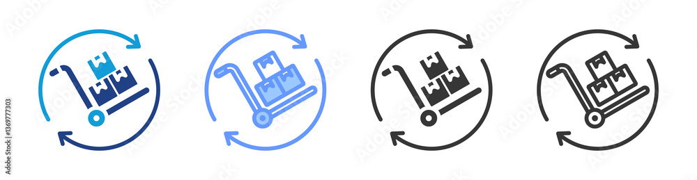 Poster procurement cycle icon set multiple style collection