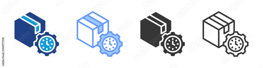 Poster Lead Time Management icon set multiple style collection