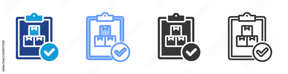 Aufkleber purchase approval icon set multiple style collection