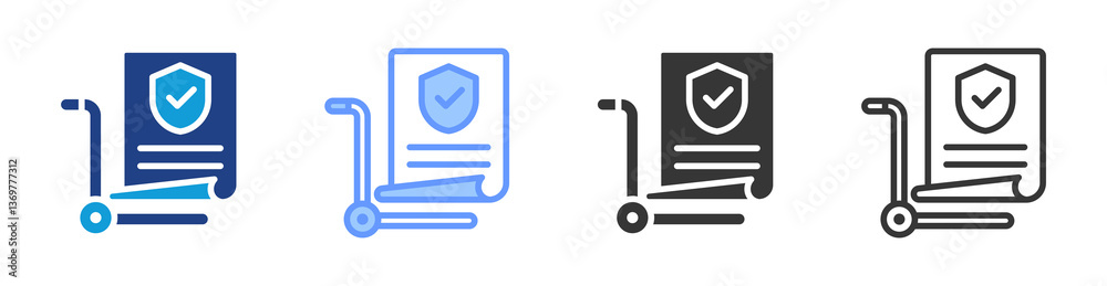 Poster procurement policy icon set multiple style collection