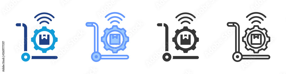 Poster electronic procurement icon set multiple style collection
