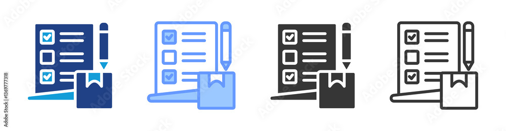 Poster product specification icon set multiple style collection