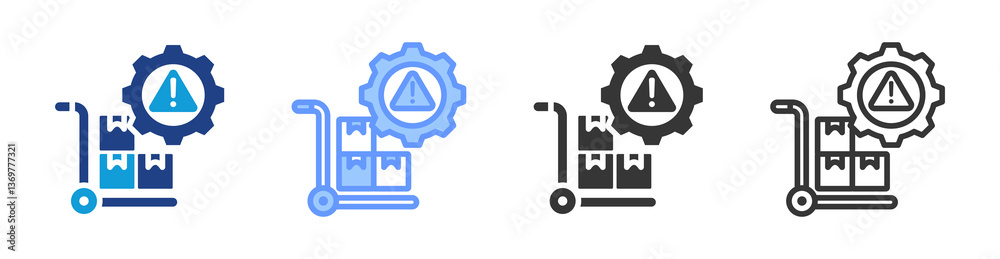 Poster procurement risk management icon set multiple style collection