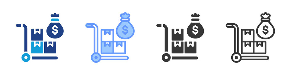 Procurement Budget icon set multiple style collection