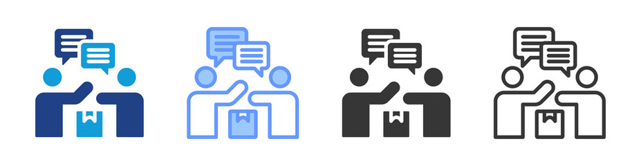 Supplier Communication icon set multiple style collection
