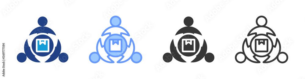 Poster supplier diversity icon set multiple style collection