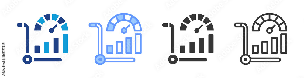 Poster Procurement Performance Metric icon set multiple style collection