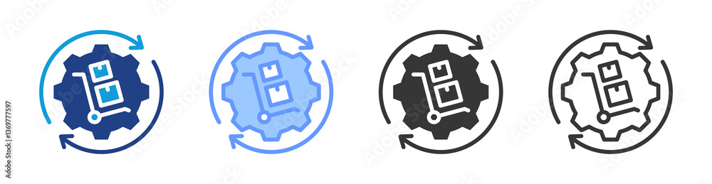 Poster Procurement Automation icon set multiple style collection