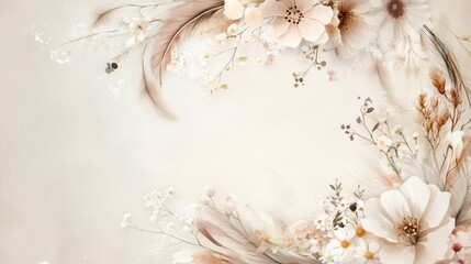 Delicate Floral Background with Soft Creamy Hues and Gentle Textures