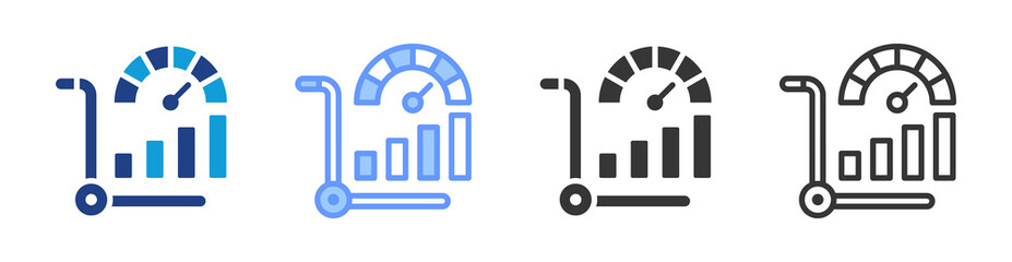 Procurement Performance Metric icon set multiple style collection